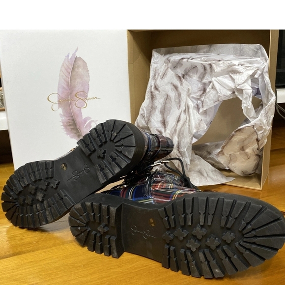 Jessica Simpson Multicolor Plaid Combat Boots - Picture 5 of 8
